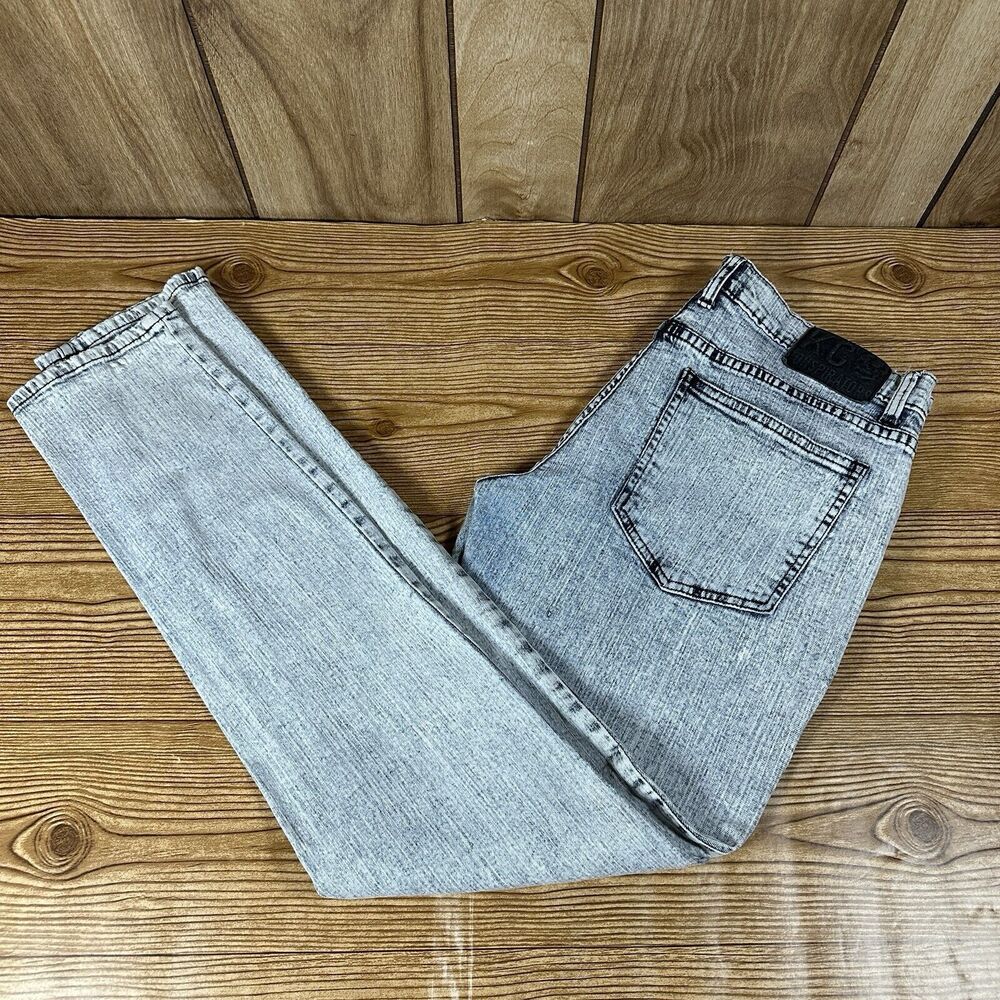 KC Conspirators Jeans Men’s 32x32 Gray Denim BUTTON FLY Skinny Designer